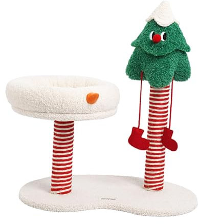 Baoblaze Cat Scratching Post, Pet Interactive Toy, Christmas Theme Pet Supplies, Climbing Frame Ornament, Cat Scratcher Xmas Tree