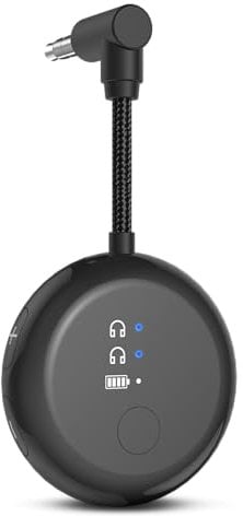 Avantree SoundJet R1 - Airplane Bluetooth 5.3 Adapter for up to 2 AirPods or Headphones with 20hr Playtime, Wireless Audio Transmitter for Flights, Travel, Gym, TV, Tablet