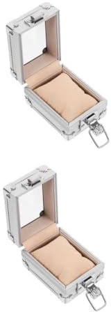 ETANULPEX 2 Stück Box Uhrenschüttler Nail Tech Koffer Herren Automatikuhren Vitrine Automatikuhren for Herren Uhrenorganisator Aluminium Uhrengehäuse Uhrenhalter Legierung Uhrenbeweger Silber/947