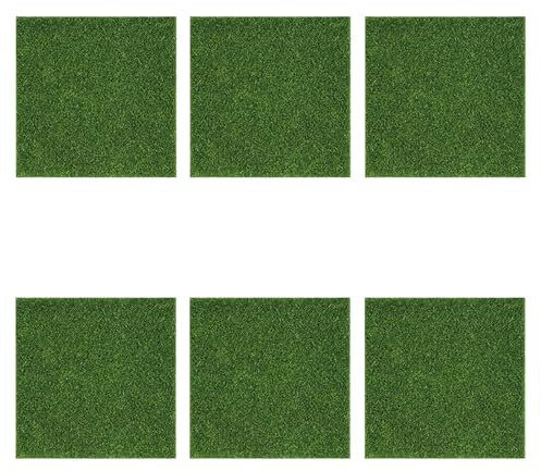 IUHRIE 6 pièces Gazon Artificiel,Pelouse Synthétique,Mousse Réaliste,pour Décoration Jardin,Maison de Poupée et Micro Paysage,Tapis d'herbe Artificielle Extérieur Intérieur