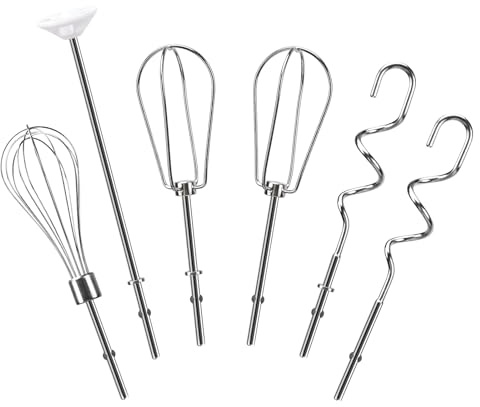 Dough Hooks and Blending Rod Compatible with Ninja Hand CI100 XSKDOUGHHK Mixers Hand Blender Accessory （6 pack）