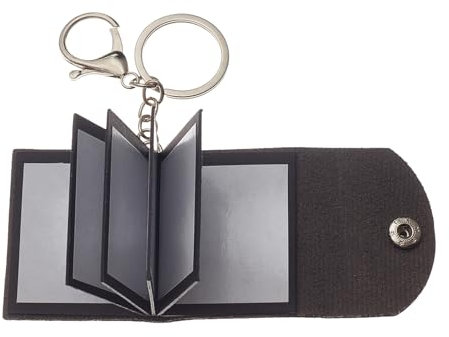 NICENEEDED Mini Porte Clés Photo Porte Clés avec Photos Porte Clés Mini Album Photo Personnalisé en Cuir Porte Clés Souvenir de Petite Taille à Faire Soi Même Livre D'Images pour la Famille Noir