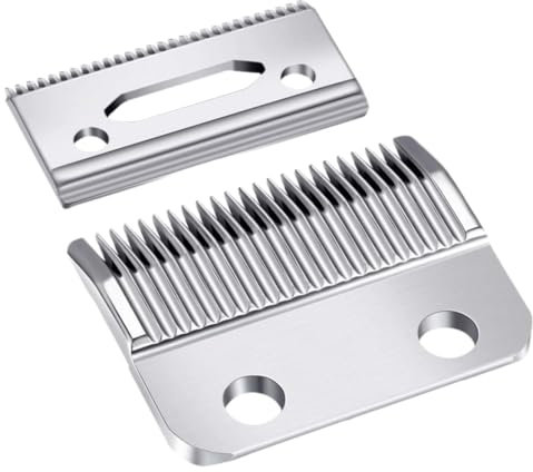 NHQZ 2 Pièces têtes de coupe en acier inoxydable pour tondeuse à cheveux lame de rechange pour tondeuse à cheveux à 2 trous pour Wahl 808/8148/8504/1919/2241/2240/8591(argent)