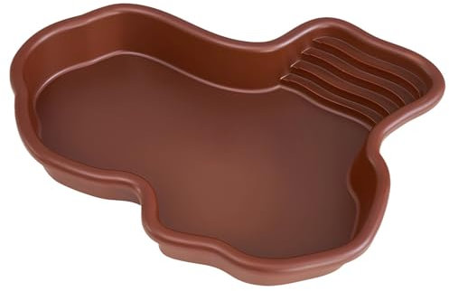 Piscina grande para reptiles, plato de agua de plástico irregular para serpientes, gecos y tortugas