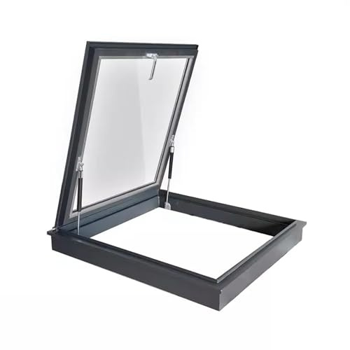 Dachfenster,Ausstiegsfenster Dachausstieg,Geneigtes Flachdach-Lichtschachtfenster,Manuelles Schiebedach,Ausstieg Dachluke,Transparentes Dachfenster(58 * 58cm/22.8 * 22.8in)
