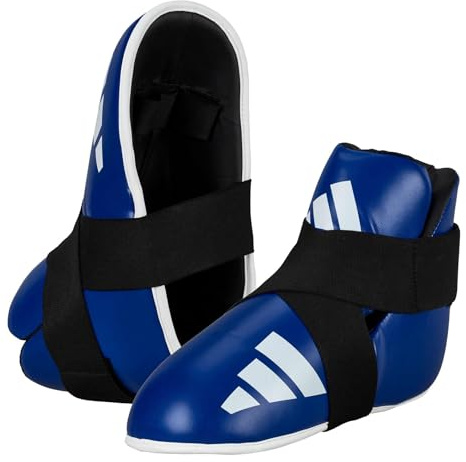 adidas Pro Kickboxing Fußschutz mit WAKO Label | Fußschoner für Kinder und Erwachsene | Geeignet für Training und Wettkampf | Fußschützer für Schuhgröße 33 - 49 | Blau, XXL