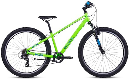 S’COOL Xroc pro Mountainbike 20, 24,26 Zoll, 7-Gang Kettenschaltung, Alu-Hardtail, für Schule & Gelände, Kinder 6–12 J., Farbe: Neon Green/Ocean (Neon Green/Ocean, 26 Zoll)