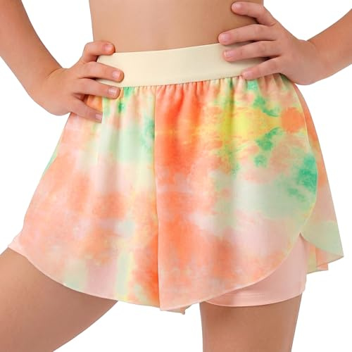 Tokeya Pantaloncini Ragazze 2 in 1 Pantaloni Corti Sportiva per 5-13 Anni | Interni e Gonna, Elastico Vita, Estivi, Asciugatura Rapida, Casual Sportivi Short Leggings, Tennis Corsa Danza Ciclismo Sport