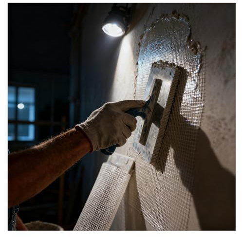 Rouleau de treillis en fibre de verre imperméable for renforcement du béton, résistant aux déchirures, for la réparation et l'isolation du stuc(Hole 0.5cm L 30m)