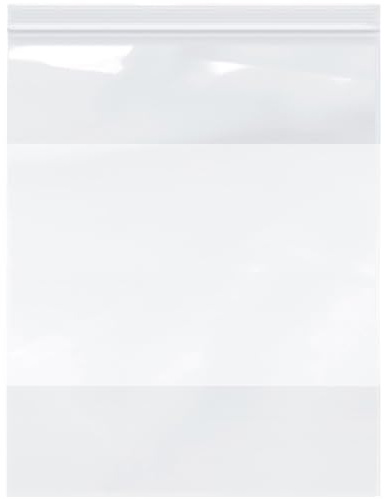 Plymor Heavy Duty Plastic Reclosable Zipper Bags w/White Block, 4 Mil, 12 x 15 (Pack of 100)
