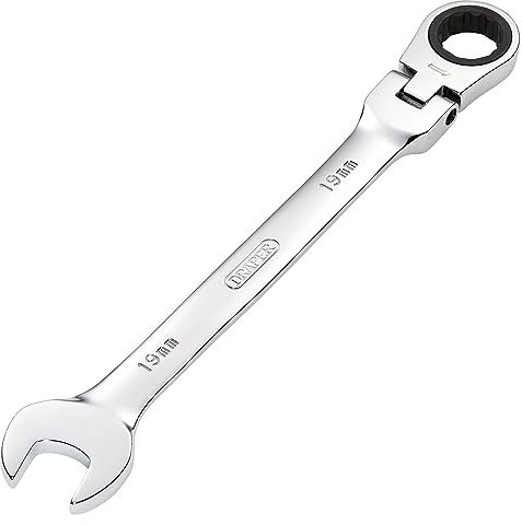 Draper 52021 Metric Flexible Head Ratchet Spanner, 19 mm Size,Blue