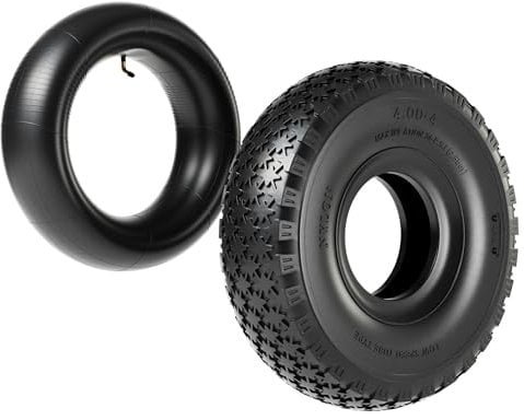 Neumático 11x4.00-4 4pr con cámara de aire y válvula angular, repuesto para tractores de jardín