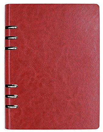 Zhi Jin Notizbuch loses Taschenleder nachfüllbares A5 Ringbinder-Tagebuch harter Umschlag Geschäftstagebuch rot