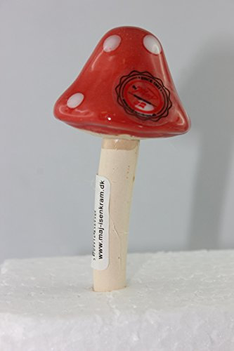 Maj - 3693 - Fliegenpilz, Ton, Hut glasiert, 13cm, Gartenstecker