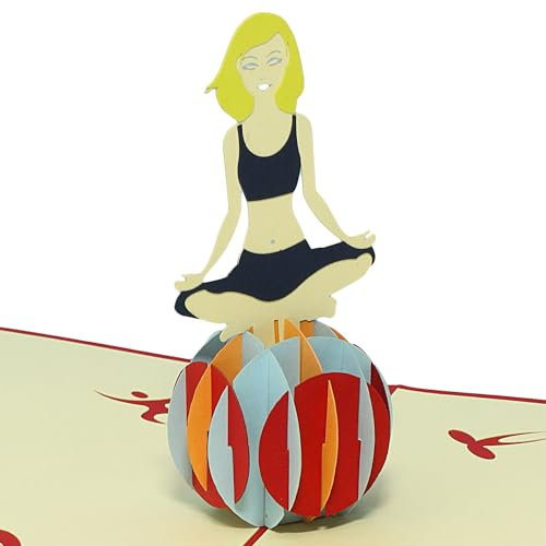LIN17525, POP - UP - Karten Gutschein, POP Up Karten Geburtstag, 3D GrußkartenWellness Geburtstagskarte Sport Yoga, N279
