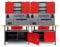 Ondis24 Werkstatteinrichtung Werkstatt Set Werkbank Klaus 240 cm Hängeschrank (Arbeitshöhe 85 cm, Rot)