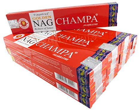 Vijayshree Incense Stick Saver Set 12 Packs of 15 g Approx. 180 Sticks Golden Nag Champa