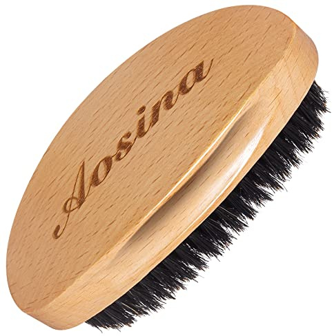 Aosina Wave Brush for Men - Beech Wood & Black Boar Bristle Brush for Cultivating Beards, Hair Waves, and Wolfing