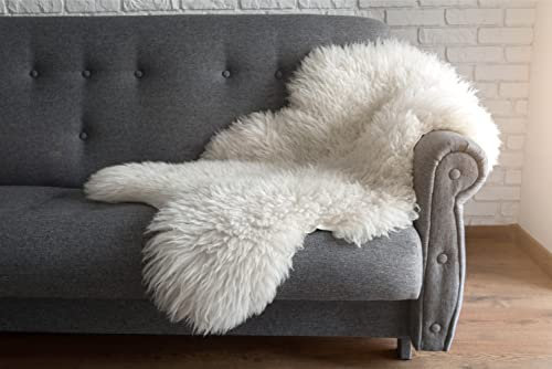Nordvek Premium Luxury Natural Sheepskin Rug - Single Pelt - Grade A # 601-100 - Natural, Large