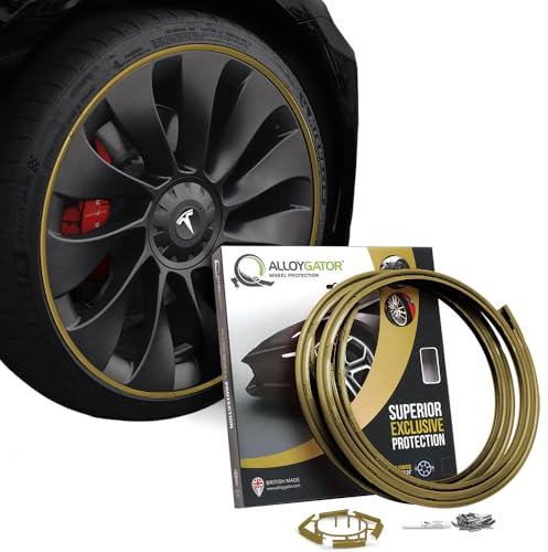 AlloyGator Felgenschutz Gold – Schützt vor Bordsteinschäden & Kratzern | Passend für Felgen bis 24 | Für alle Fahrzeugtypen | Ohne Klebstoff | 15 Farboptionen
