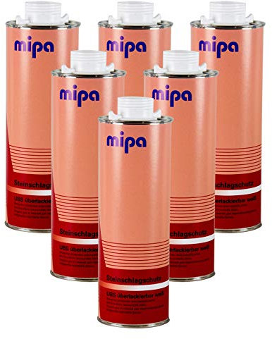 6x MIPA Steinschlagschutz Unterbodenschutz UBS überlackierbar weiß 1 L Liter