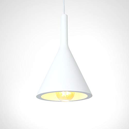 Paco Home Pendelleuchte, E27, Lampe Für Wohnzimmer Esszimmer Küche, Höhenverstellbar, Farbe: Gips-Weiß, Leuchtmittel: ohne Leuchtmittel