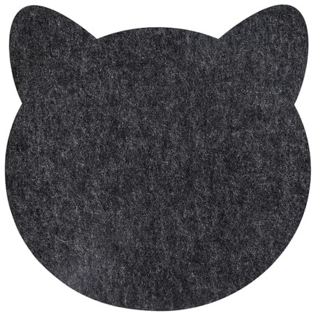 wortek Edle Platzdeckchen Kinder aus Filz 2er Set, Platzsets Kinder Tischsets Abwaschbar, Tischunterlage Kinder Tischuntersetzer Untersetzer Teller – Teller Untersetzer Filz Platzset Katze 45x25 cm