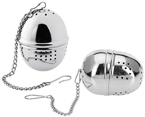 Westmark Tee-Eier, Oval, 2 Stück, Ø 4 cm, Teatime, Rostfreier Edelstahl, Silber, 153622E3, 2er Set