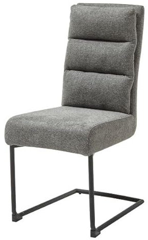Stena Freischwinger Stuhl 2er Set Stühle mit Sitzkomfort Gestell Schwarz Bezug Hellgrau
