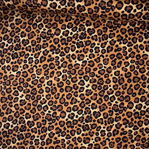 Leopard Print 100% Cotton Poplin Fabric Cheetah Animal Safari Fabric by Rose & Hubble - Sewing Dressmaking Crafts (Leopard Spots, 1 metre)