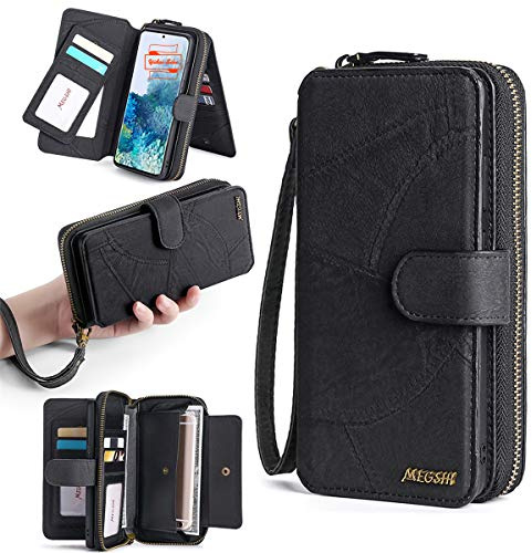 Yidai-Silu für iPhone 13 Pro Max 2 in 1 Handyhülle Wallet Flip Case | Magnetisch Abnehmbare PU Leder Hülle 360° Stoßfeste Tasche Kartenfächer Schutzhülle für iPhone 13 Pro Max - Schwarz