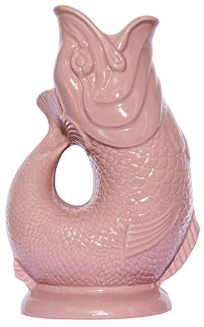 Original Gluckigluck – das glucksende Original des englischen Guggle Jugs – Karaffe Keramikkrug Rosa