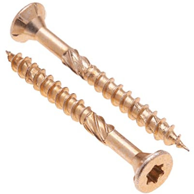 6 mm Holzschrauben Selbstschneidend Torx Gelb mit Verzinktem Mehrzweck-Holz Verwendung flacher Kopf (Box von 100 Stück) Größe: 6mm x 160mm