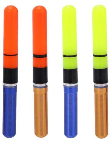 Angeln Schwimmer, 2 Stück LED Bobber Nachtbeleuchtete Kunststoff wasserdichte Helle Farben Angeln Schwimmer Mit 2 Stück CR322 Batterien für Nachtfischen(Zufällige Lieferung)