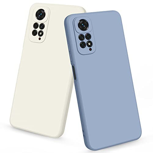 AK 2 Stück Kompatibel mit Xiaomi Redmi Note 11/ Note 11s Hülle, Weich Silikon Stoßfest Schutzhülle Handyhülle für Redmi Note 11/ Note 11s (Blaugrau+Antikweiß)
