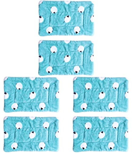 Mipcase Hamster Hängematte 6 Stück Chinchilla Igel Haustier Warm Häschen Winter Chinchilla Betttier Hamster Kissen Koralle Hamster Himmelblau Schlaf für Vlies Quadratisch Hamsterhaus
