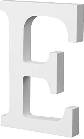 10cm Stehende Holzbuchstaben, leichte Naturholz-Alphabet-Buchstaben Große Holzbuchstaben zum Basteln, unbehandelte Holzdekorationen für Zuhause, Wand, Party, Dekoration, DIY-Projekte (E, Weiß)