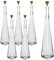 gouveo Set de 6 decantadores 500 ml pirámide con asa de Madera Corcho - Botella de diseño 0,5l de Vidrio con tapón de Corcho - Botella de Vidrio vacía para Licor, Whisky, coñac, Aguardiente