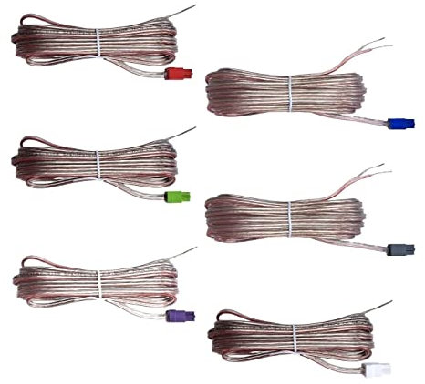Cables de altavoz 6 Pieces Speaker Cables Wires Cords Red Gray With Connector Compatible With Samsung Home Cinema Theater