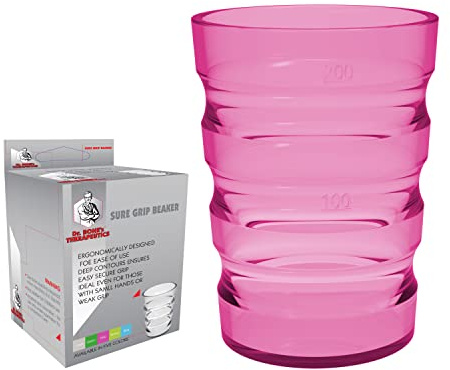 Dr. Bone's Therapeutics ® Gobelet transparent anti-déversement de 200 ml - Tasse de voyage portable pour enfants, personnes âgées et adultes handicapés - Tasse à boire - Tasse à bec pour adultes