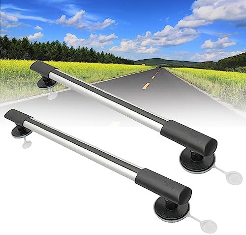 potow Magnetische Saugquerstangen Dachträger passend für die meisten Fahrzeuge mit Einer Kapazität von 330 lbs / 150 kg, verstellbare Aluminium-Frachtdachquerstangen,123-138cm