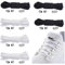 6 Paar Elastische Schnürsenkel mit Metallkapsel, Einstellbare Schnürsenkel Ohne Binden, Gummi Schuhbänder mit Kapseln, Gummischnürsenkel für Sneaker, Laufschuhe, Sporschuhe (Schwarz+Weiß)