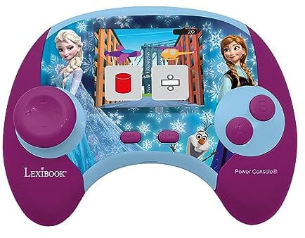Lexibook, La Reine des Neiges, Power Console®, Console de Jeux éducative bilingue Français/Anglais avec 100 activités, JCG100FZi1