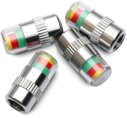 RJSQAQE 4PCS Reifendruck 2,4 Bar 32 Psi Monitor Ventil Stem Sensor Anzeige Luft Alarm Ventil Warnung Alarm Druck Tools kit