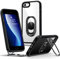 SHIELDS UP for iPhone SE 3 2022/SE 2020 Case with Stand, Clear Phone Case with Double Ring Holder - Black