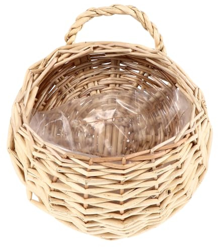 BESPORTBLE Hängender Rattan Blumenkorb Geflochtener Pflanzkorb Für Pflanzen Und Blumen Dekorativ Für Innen Außenbereiche Und Hitzebeständig Für Garten Und Balkon übertöpfe für zimmerpflanzen blumentop