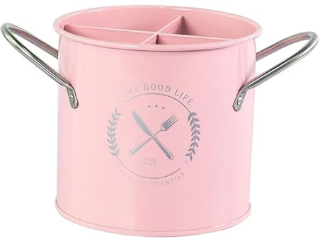 DimyFew Drain Chopsticks Cage Cutlery Storage Organizer Box Cutlery Holder Tableware Cage for Table, Pink