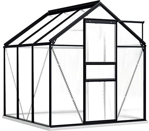 HOMIUSE Serra invernale con riscaldamento, in vetro, per balcone, casa in vetro, grande, con telaio di fondazione, in alluminio, 3,61 m³, 190 x 190 x 202 cm