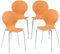 [en.casa] Esszimmerstühle 4er Set Etne Stühle für Esszimmer Küchenstühle Stapelstuhl Holz Metallbeine 85 x 48 x 50 cm Lehnstuhl Orange
