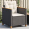 Homgoday Gartensessel mit Kissen aus schwarzem Polyrattan, Sessel, Relaxsessel, Massagesessel für den ganzen Körper